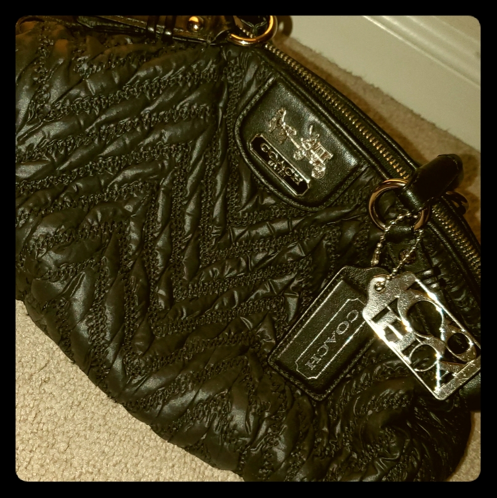 Black leather Coach purse